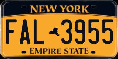 NY license plate FAL3955