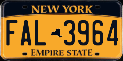 NY license plate FAL3964