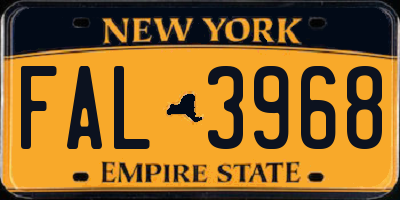 NY license plate FAL3968