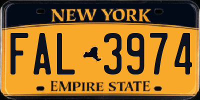 NY license plate FAL3974