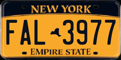 NY license plate FAL3977