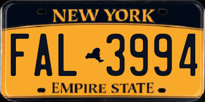 NY license plate FAL3994