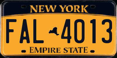 NY license plate FAL4013