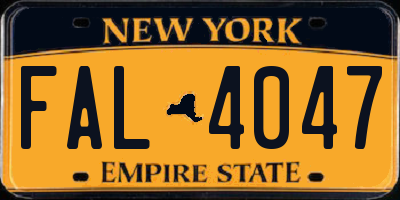 NY license plate FAL4047