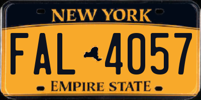 NY license plate FAL4057