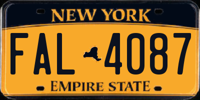 NY license plate FAL4087