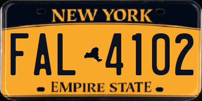 NY license plate FAL4102