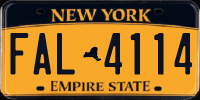 NY license plate FAL4114