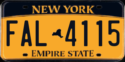 NY license plate FAL4115