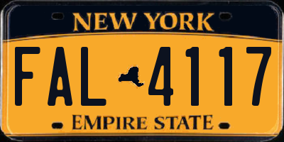 NY license plate FAL4117