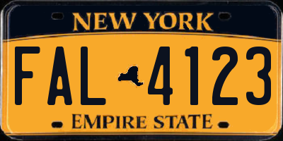 NY license plate FAL4123