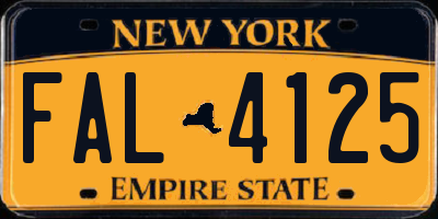 NY license plate FAL4125