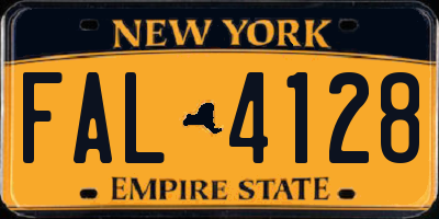 NY license plate FAL4128