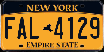 NY license plate FAL4129