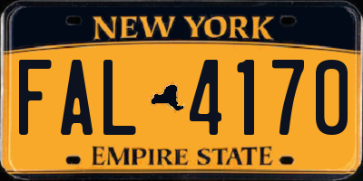 NY license plate FAL4170