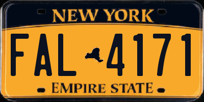 NY license plate FAL4171