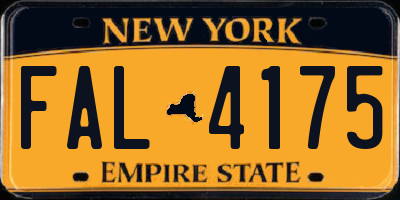 NY license plate FAL4175