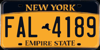 NY license plate FAL4189