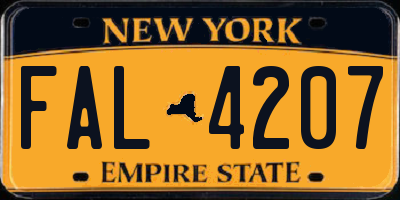 NY license plate FAL4207