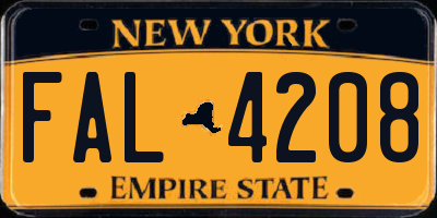 NY license plate FAL4208