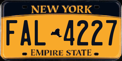 NY license plate FAL4227