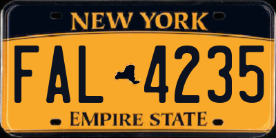 NY license plate FAL4235