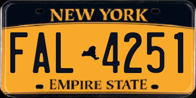 NY license plate FAL4251