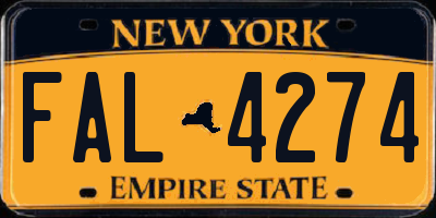 NY license plate FAL4274