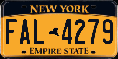 NY license plate FAL4279