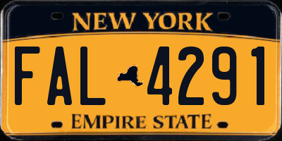 NY license plate FAL4291