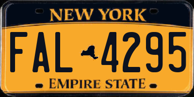 NY license plate FAL4295