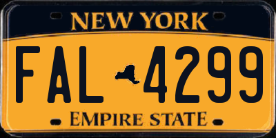 NY license plate FAL4299