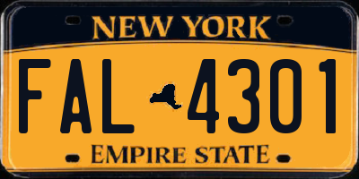 NY license plate FAL4301