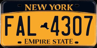 NY license plate FAL4307