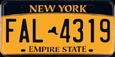 NY license plate FAL4319