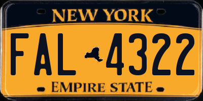 NY license plate FAL4322