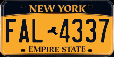 NY license plate FAL4337