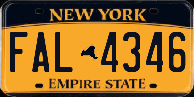 NY license plate FAL4346