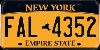 NY license plate FAL4352