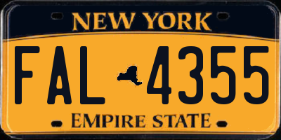 NY license plate FAL4355