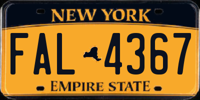 NY license plate FAL4367