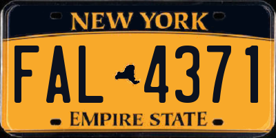 NY license plate FAL4371
