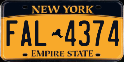 NY license plate FAL4374