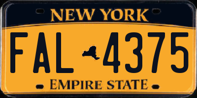 NY license plate FAL4375