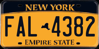 NY license plate FAL4382