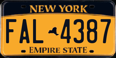 NY license plate FAL4387