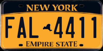 NY license plate FAL4411