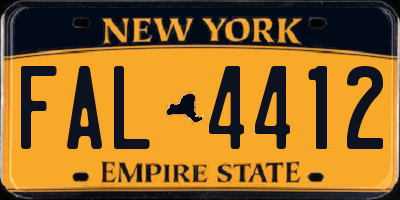 NY license plate FAL4412