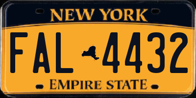 NY license plate FAL4432