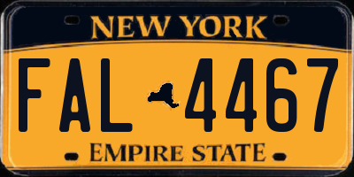 NY license plate FAL4467